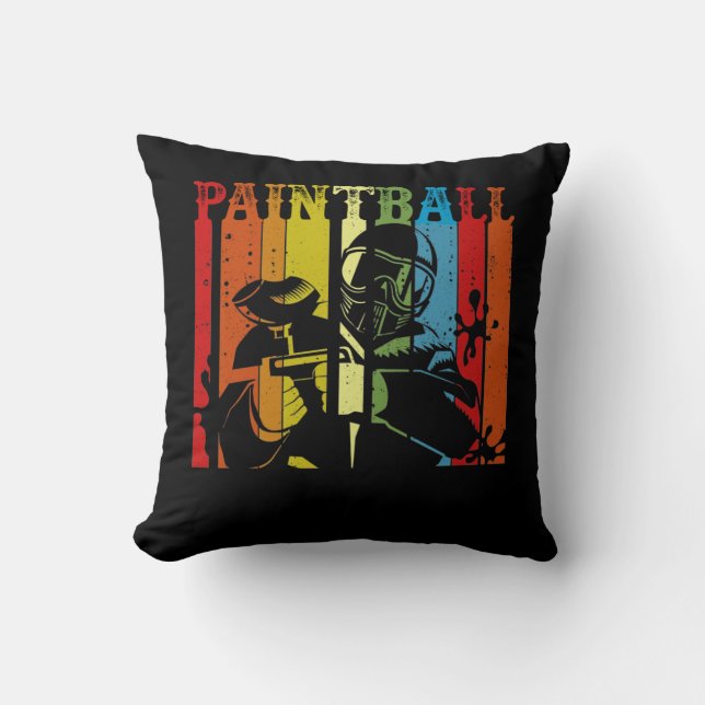 Distressed Retro Paintball Cushion (Front)