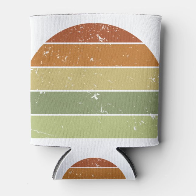 Distressed Retro Sunset Can Cooler (Front)