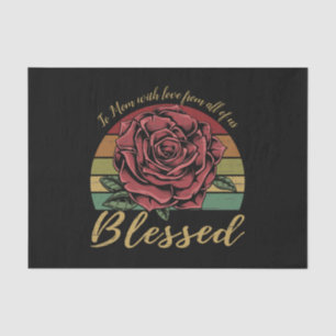 Distressed Retro Sunset Red Rose Blessed Tissue Paper