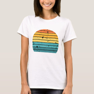 Distressed Retro Sunset Stripes Graphic T-Shirt