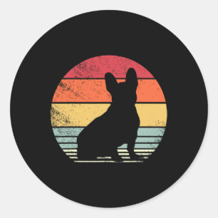 Distressed Retro Vintage French Bulldog Pet Dog Mo Classic Round Sticker