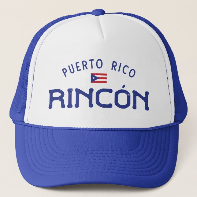 Distressed Rincón Puerto Rico Trucker Hat (Front)