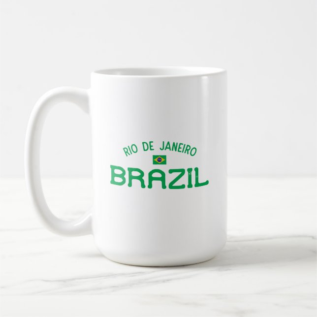 Distressed Rio de Janeiro Brazil Coffee Mug (Left)