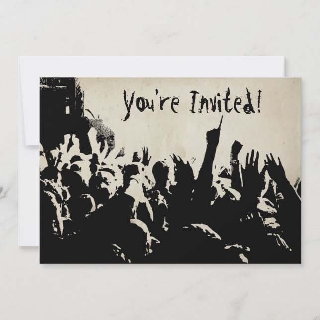 Distressed Rock On Concert Invitation (Front)