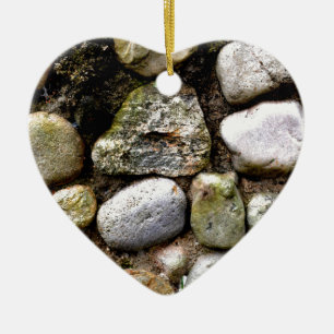 Distressed Rocks stones fieldstone pattern Ceramic Ornament