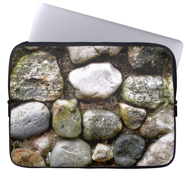 Distressed Rocks stones fieldstone pattern Laptop Sleeve (Front)