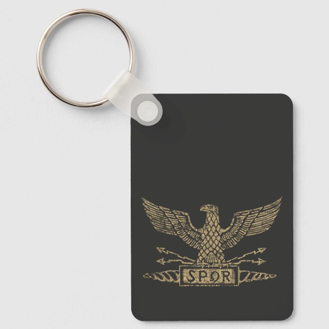 Distressed Roman Eagle Aquila Key Ring (Front)