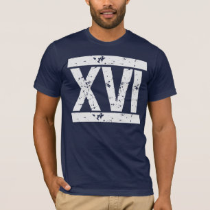 DISTRESSED Roman NUMERALS 16th Birthday Tee