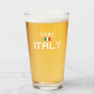 Distressed Rome Italy Salute Glass