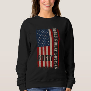Distressed Rugby 4th of July USA Rugby American Fl Sweatshirt
