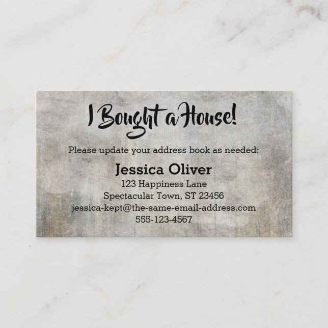 Distressed, Rustic "I Bought a House!" Card (Front)