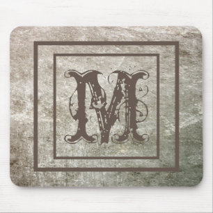 Distressed Rustic Stone Personalised Monogram Mouse Pad