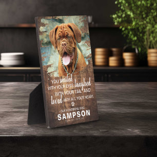 Distressed Rustic Wood Pet Memorial Photo Keepsake Plaque