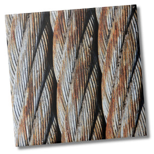 Distressed Rusting Metal Rope - Nautical Print Ceramic Tile