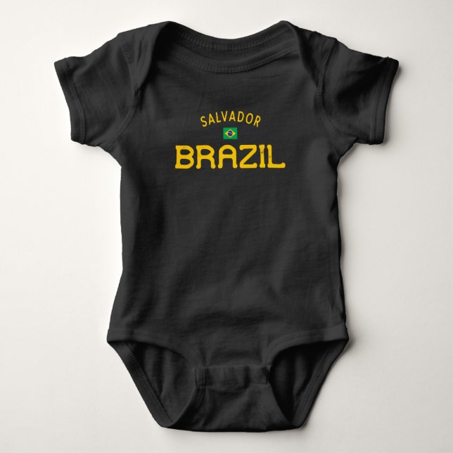 Distressed Salvador Brazil Baby Bodysuit (Front)