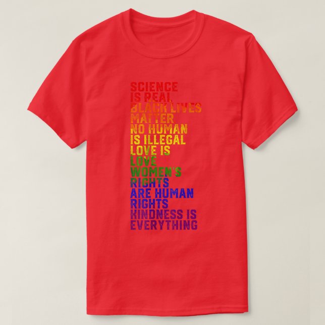 Distressed Science Is Real Black Lives Matter LGBT T-Shirt (Design Front)