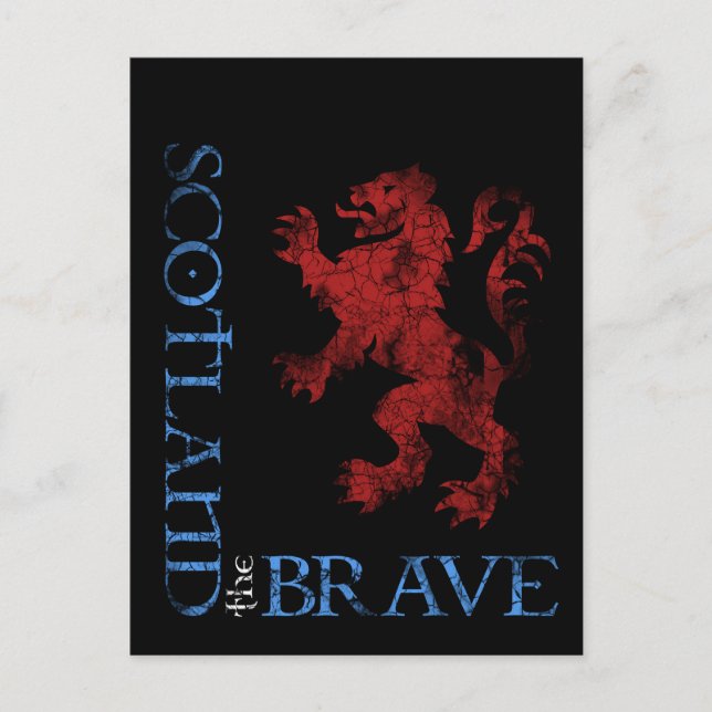 Distressed Scotland the Brave Lion Rampant Design Postcard (Front)