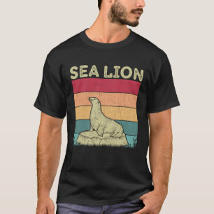 Distressed Sea Lion Lover Boys Girls Retro Style S T-Shirt