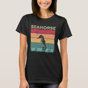 Distressed Seahorse Boys Girls Retro Style Seahor T-Shirt