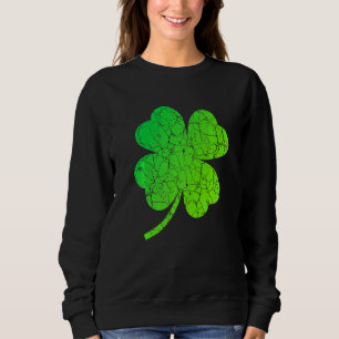 Distressed Shamrock Irish Flag St Patrick's Day Ir Sweatshirt