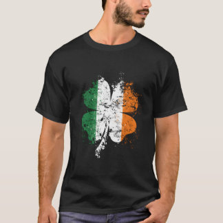 Distressed Shamrock Irish Flag Stpatrick'S Day Ire T-Shirt