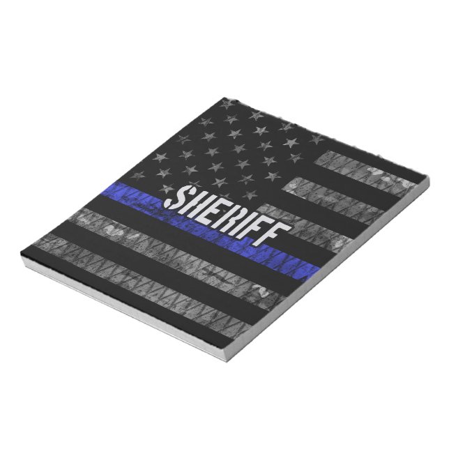 Distressed Sheriff Police Flag Notepad (Rotated)