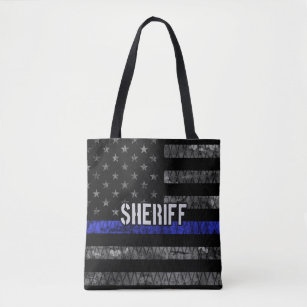 Distressed Sheriff Police Flag Tote Bag