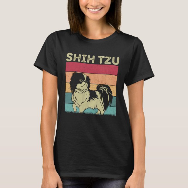 Distressed Shih Tzu Dog  Boys Girls Retro Shih Tzu T-Shirt (Front)