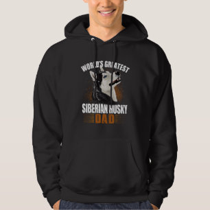 Distressed  Siberian Husky Dad Hoodie