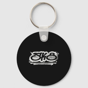 Distressed Sk8 Graffiti For Skater And Skateboardi Key Ring