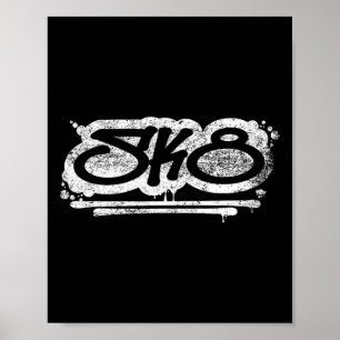 Distressed Sk8 Graffiti For Skater And Skateboardi Poster