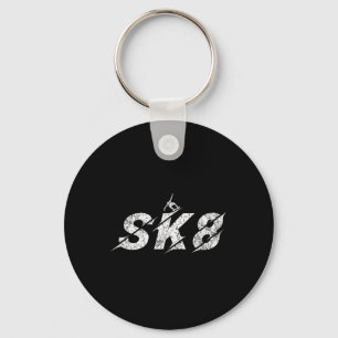 Distressed Sk8 Skate Skater Kids Boys Girls Skateb Key Ring