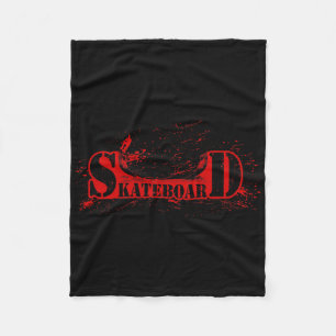 Distressed Skateboard Skateboarding Skater And Ska Fleece Blanket