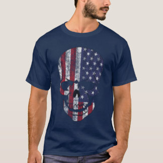 Distressed Skull American Flag T-Shirt