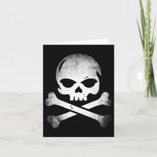 Distressed Skull And Crossbones Pirate Skull Cross Card