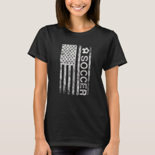Distressed Soccer 4th Of July Graphic Us American  T-Shirt