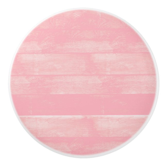 Distressed Soft Pink Wood Ceramic Pull (Front)