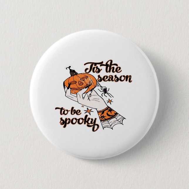 Distressed Spooky Season 6 Cm Round Badge (Front)