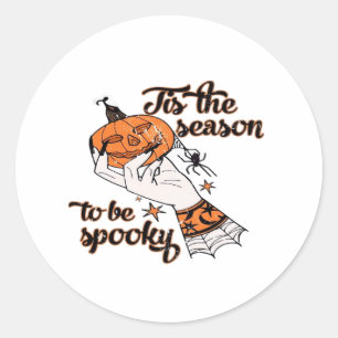 Distressed Spooky Season Classic Round Sticker
