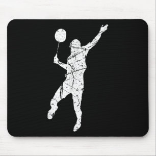 Distressed Sport Badminton Player Sporty Family Ma Mouse Pad
