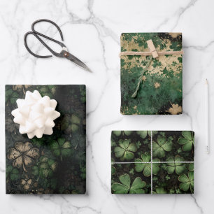 Distressed St. Patrick's Day Pattern Wrapping Paper Sheet