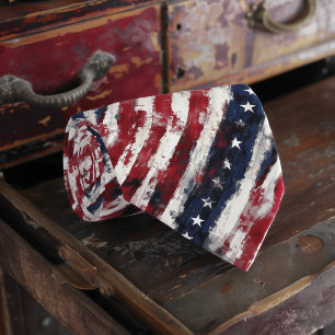 Distressed Stars and Stripes Tie