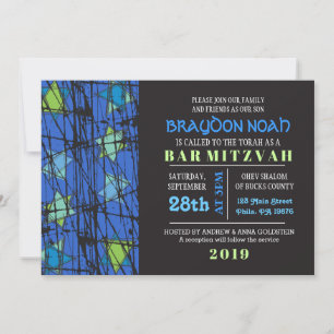 Distressed Stars Bar Bat Mitzvah Invitation