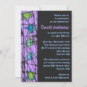 Distressed Stars Bar Bat Mitzvah Invitation
