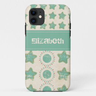 Distressed Stars & Circles Custom Name iPhone 11 Case