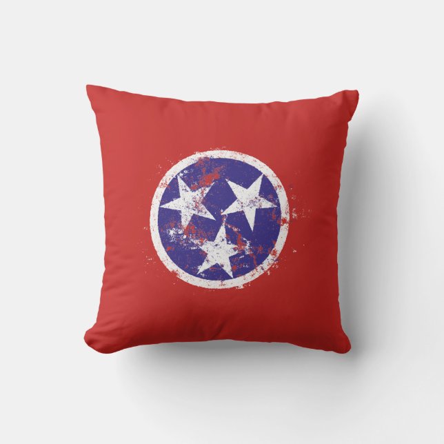 Distressed State Flag Of Tennessee Cushion (Front)