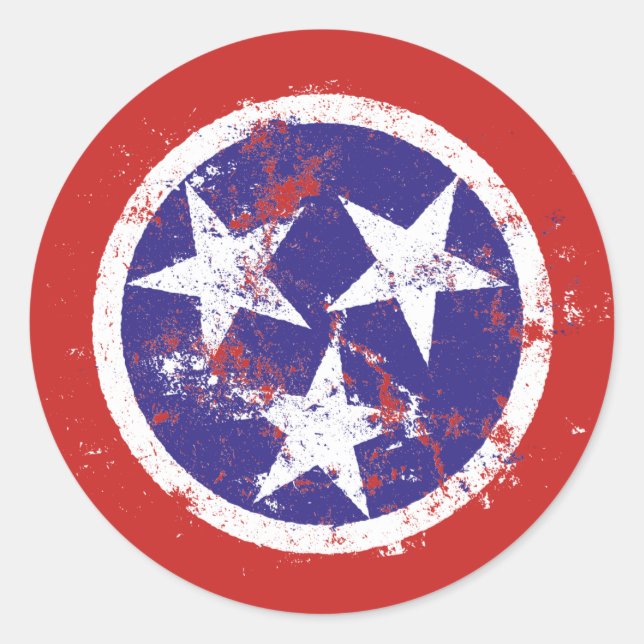 Distressed State Flag Of Tennessee Stickers (Front)