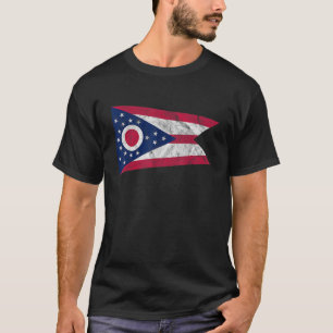 Distressed State of Ohio Flag Ohio Home Pride Tee