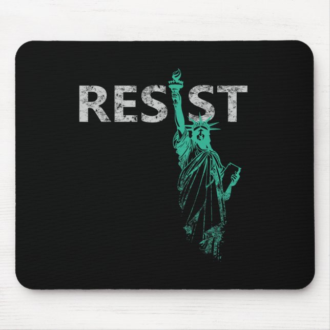 Distressed Statue Of Liberty Resist 1  Mouse Pad (Front)