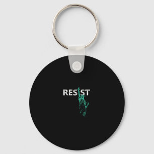 Distressed Statue Of Liberty Resist Key Ring